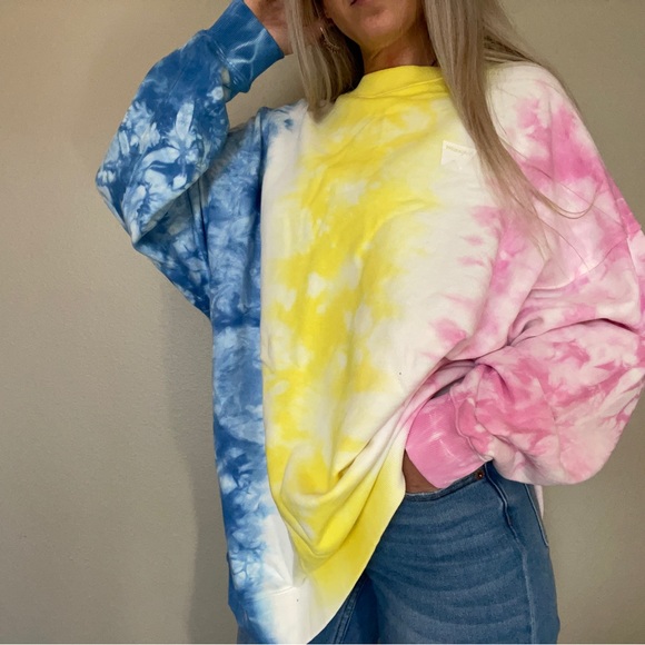 NWT Wrangler crewneck color block tie-dye sweatshirt - Picture 2 of 6